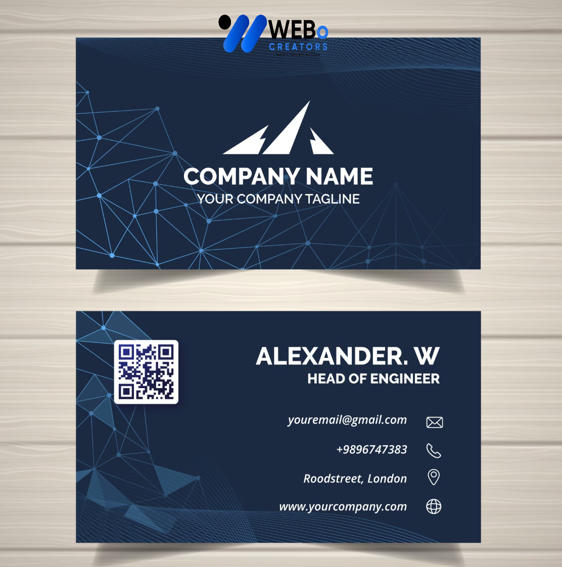 Elegant Professional Business card design with golden stripes Agency in Jeddah